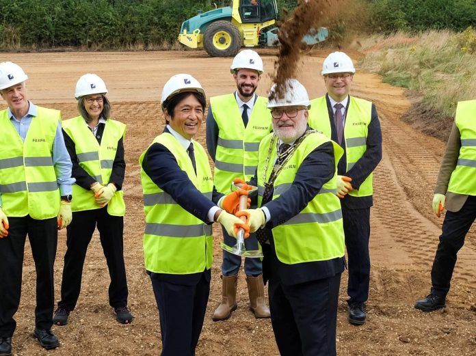 Fujifilm lays the foundation stone for its new headquarters in Bedford

